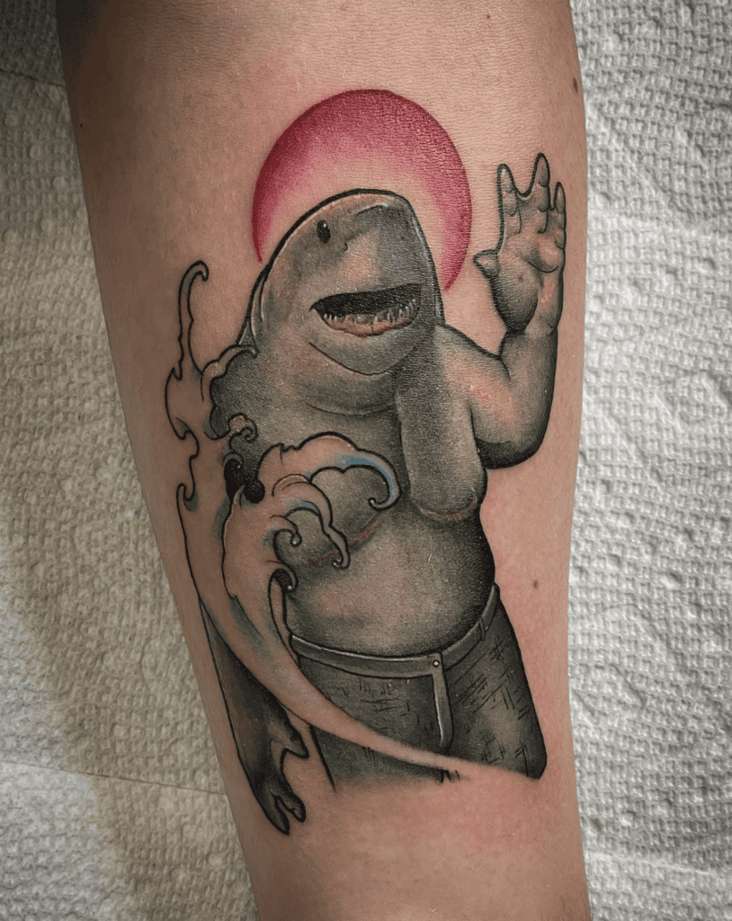 King Shark Wave Tattoo