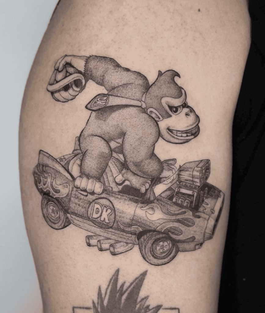 Donkey Kong Kart Tattoo
