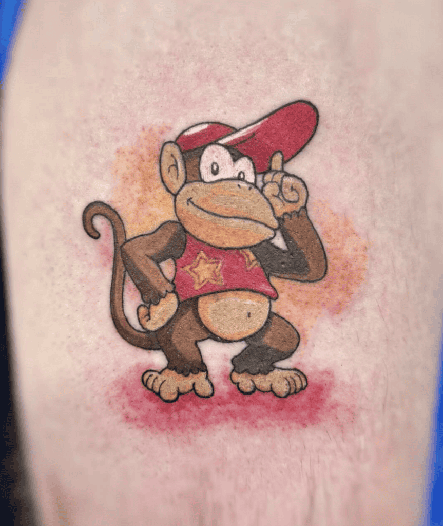Diddy Kong Point Donkey Kong Tattoo