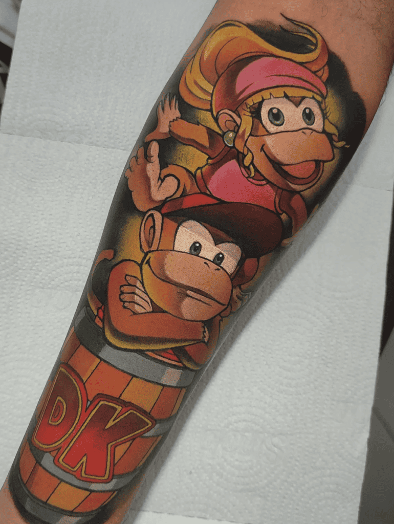 Dixie Kong Diddy Donkey Kong Tattoo