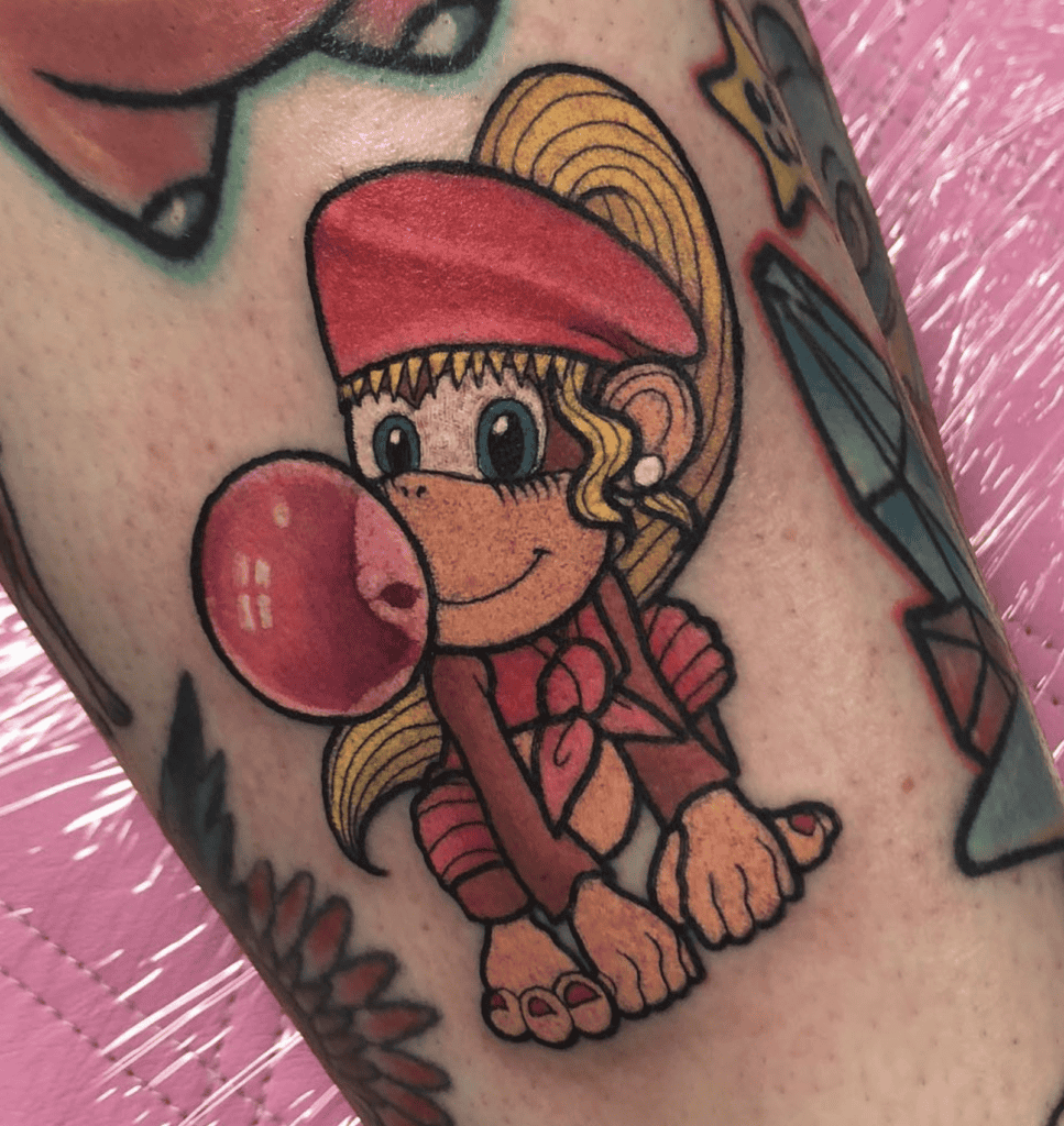 Dixie Kong Gum Donkey Kong Tattoo
