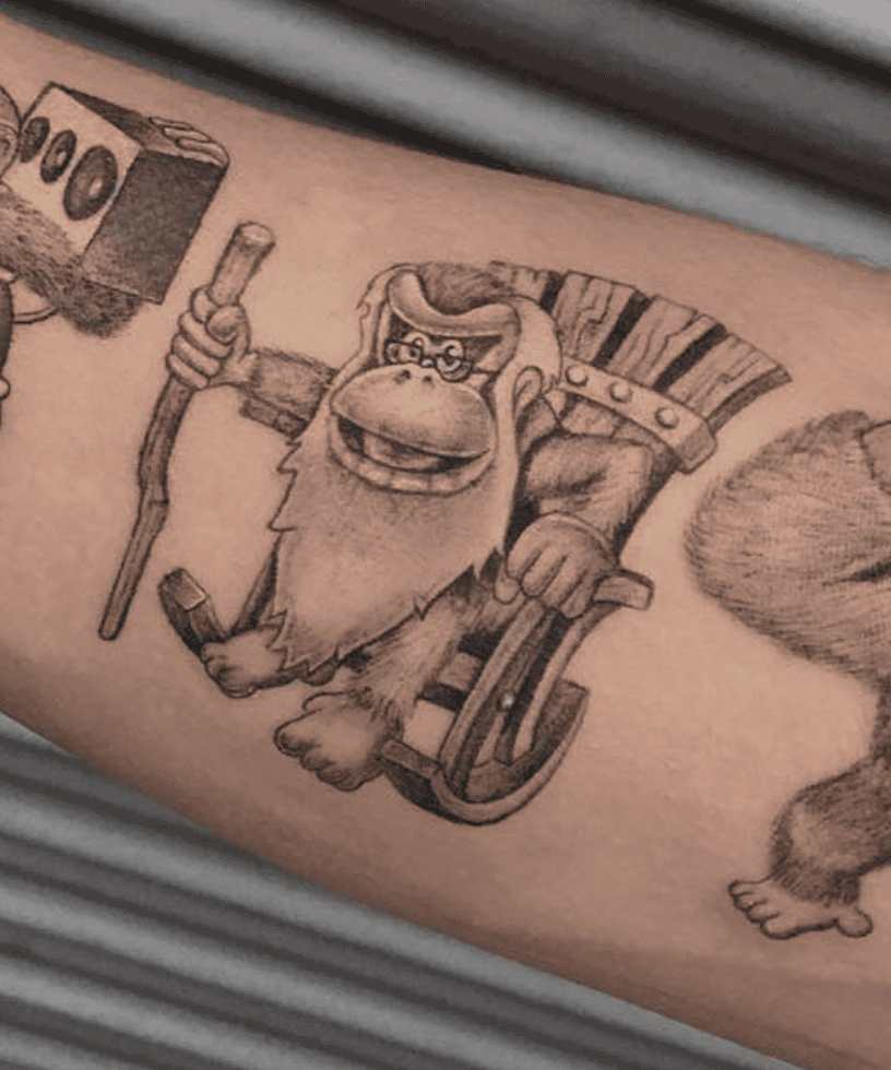 Cranky Kong Donkey Kong Tattoo