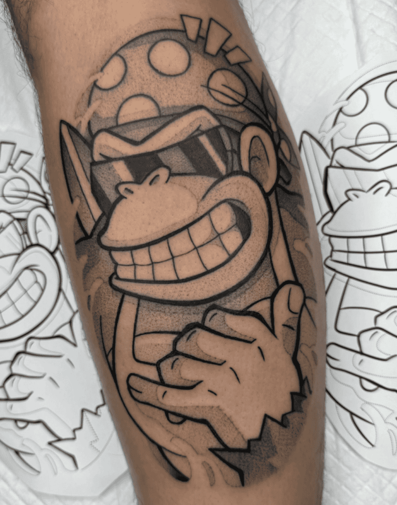 Funky Kong Cool Donkey Kong Tattoo