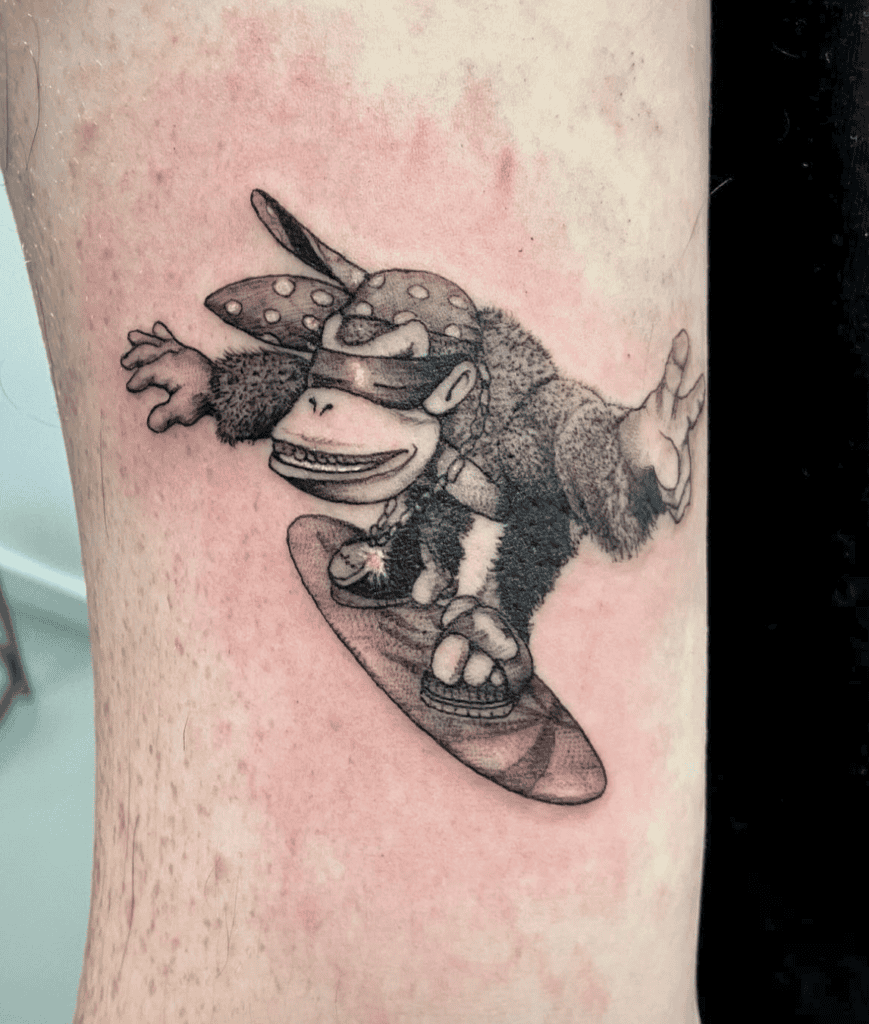 Funky Kong Surf Donkey Kong Tattoo