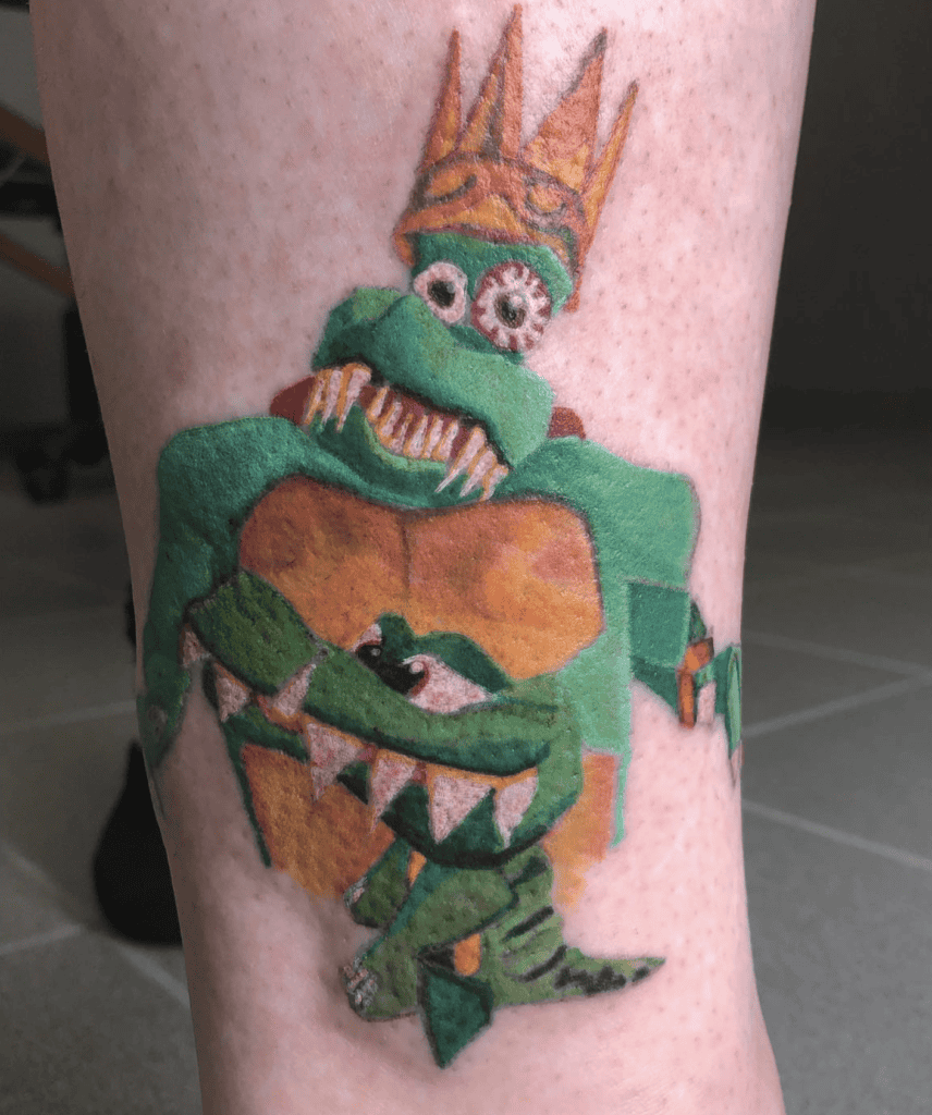 King K. Rool Cut Out Donkey Kong Tattoo