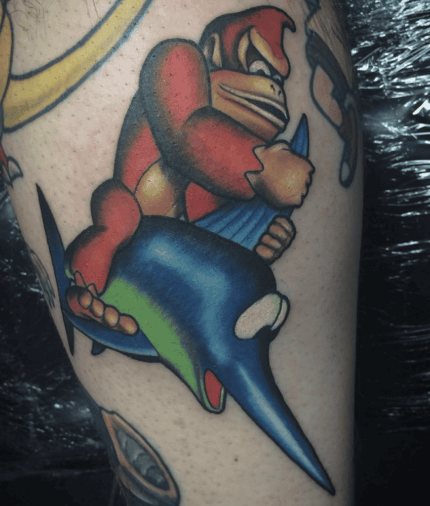Enguarde and Donkey Kong Tattoo