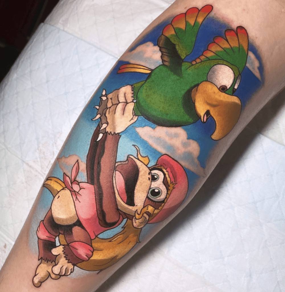 Squawks Dixie Donkey Kong Tattoo
