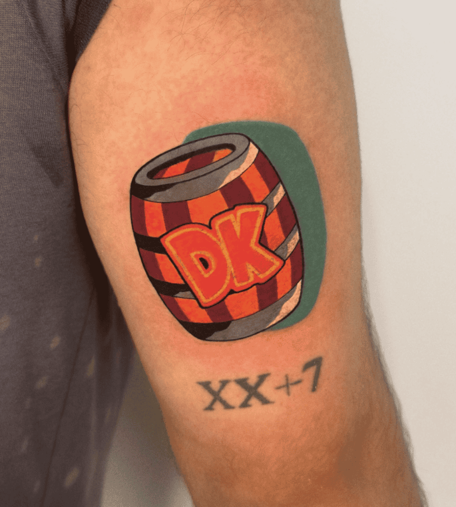 DK Barrel Donkey Kong Tattoo