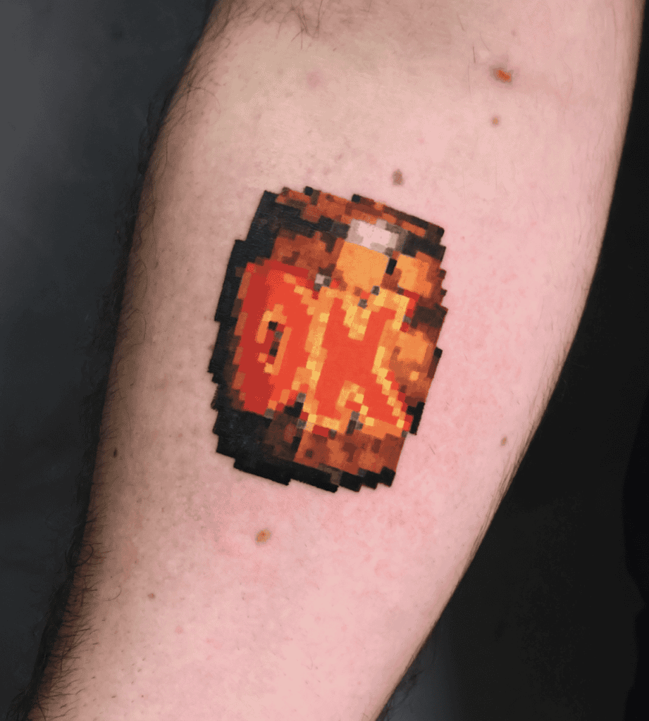 DK Barrel Pixel Donkey Kong Tattoo
