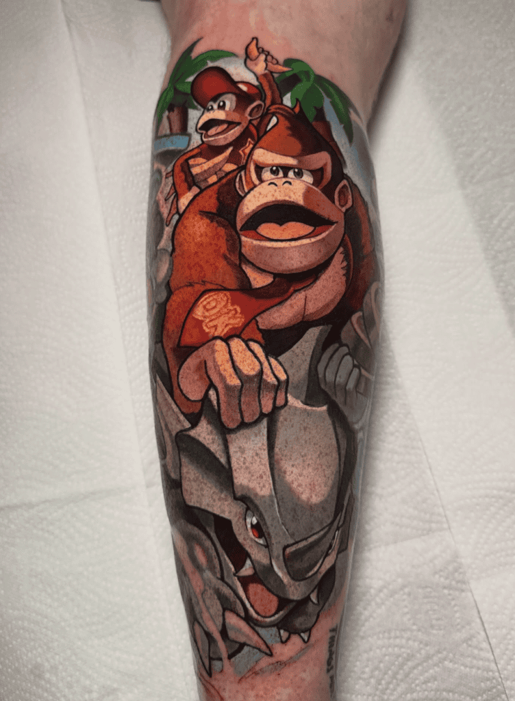 Pokémon X Donkey Kong Tattoo