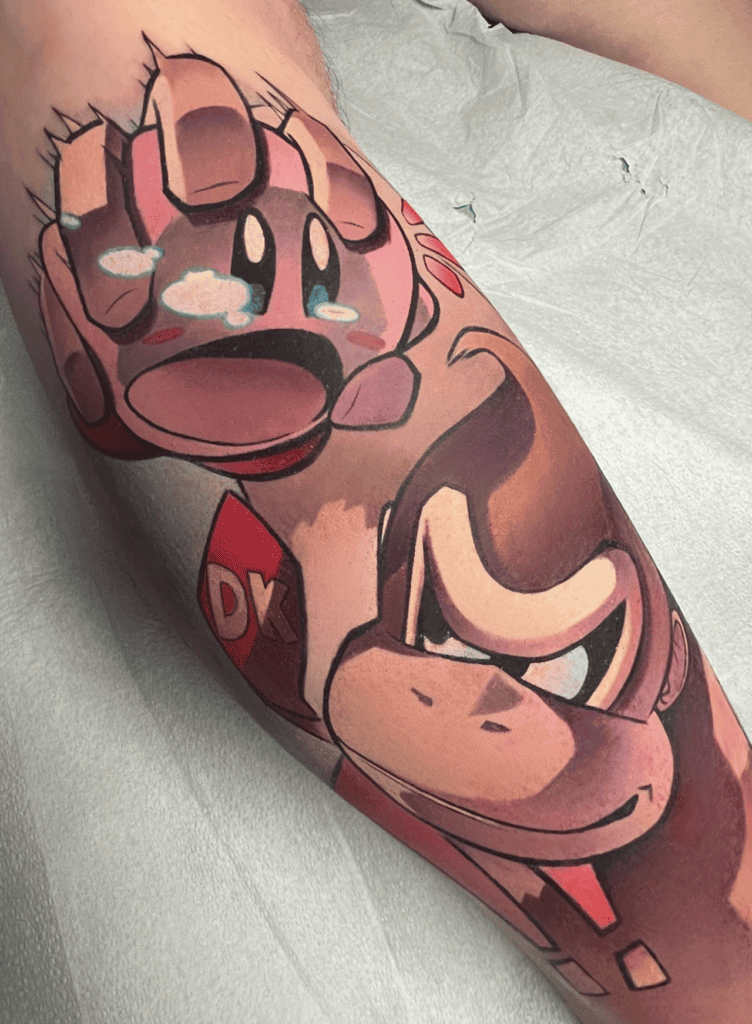 Kirby X Donkey Kong Tattoo