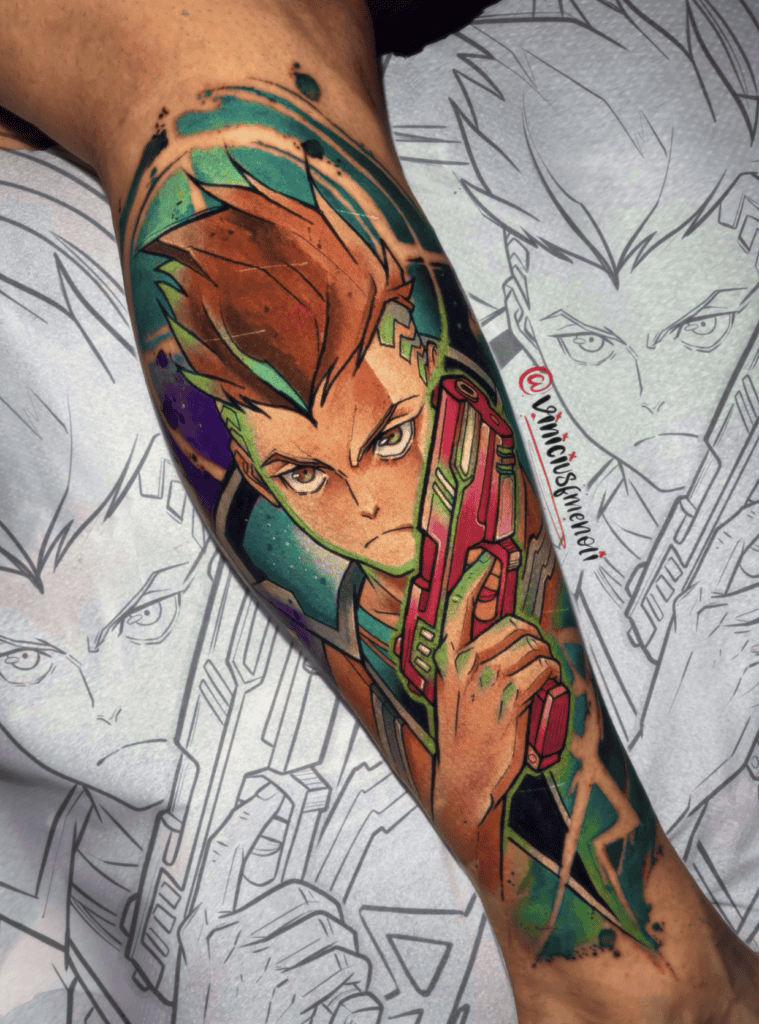 David Martinez Gun Cyberpunk Edgerunners Tattoo