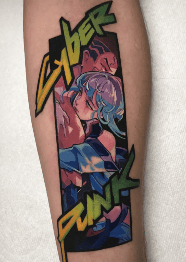 Lucy Kushinada Hug Cyberpunk Edgerunners Tattoo