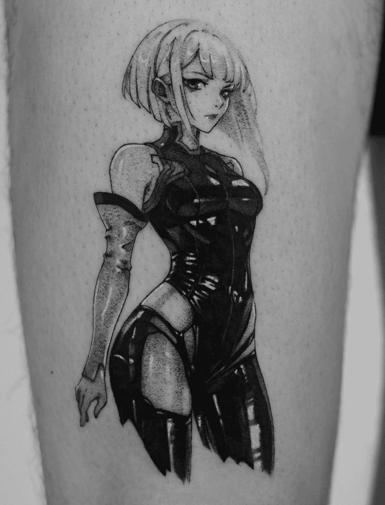 Lucy Kushinada Style Cyberpunk Edgerunners Tattoo