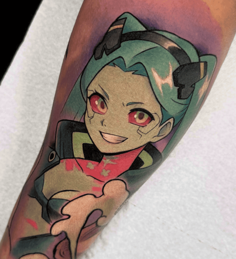 Rebecca Happy Cyberpunk Edgerunners Tattoo