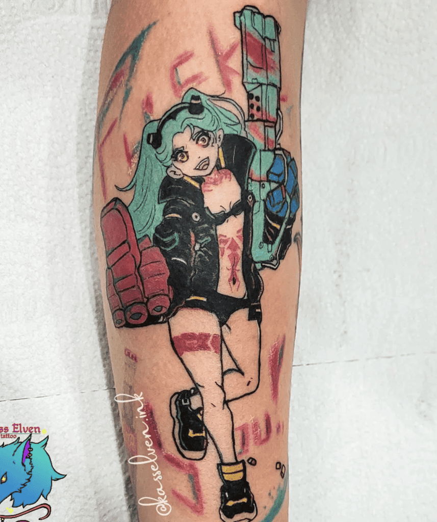 Rebecca Pose Cyberpunk Edgerunners Tattoo