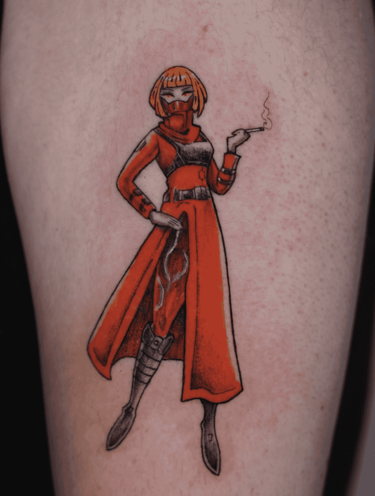 Kiwi Smoke Cyberpunk Edgerunners Tattoo