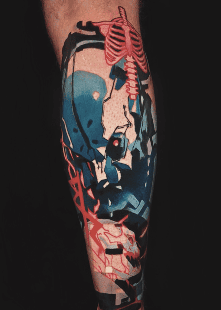 Adam Smasher Style Cyberpunk Edgerunners Tattoo