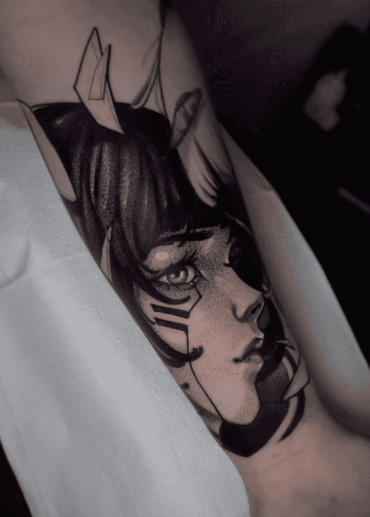 Sasha Yakovleva Profile Cyberpunk Edgerunners Tattoo