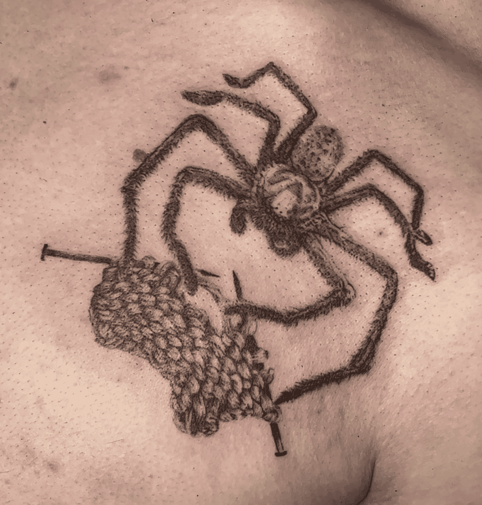 Huntsman Knit Spider Tattoo