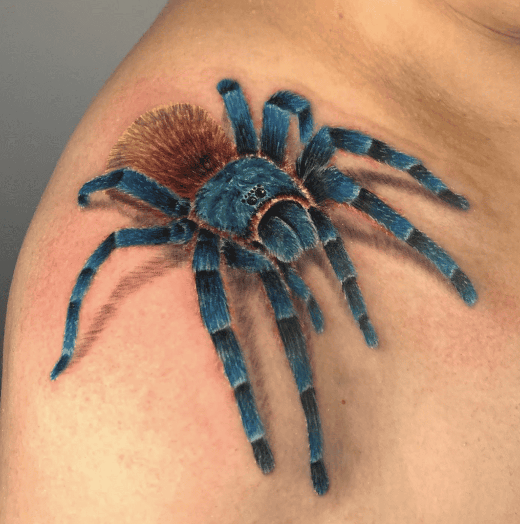 Greenbottle Blue Tarantula Spider Tattoo