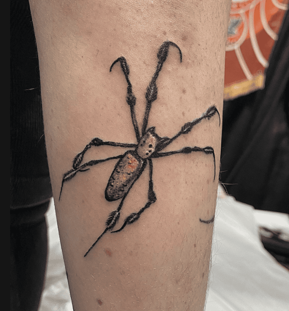 Golden Silk Orb-Weaver Spider Tattoo