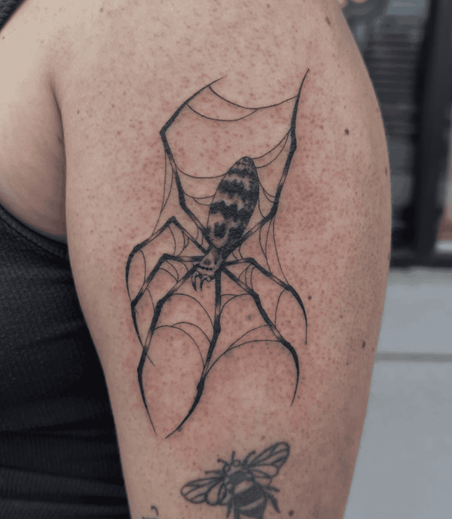 Joro Spider Web Tattoo