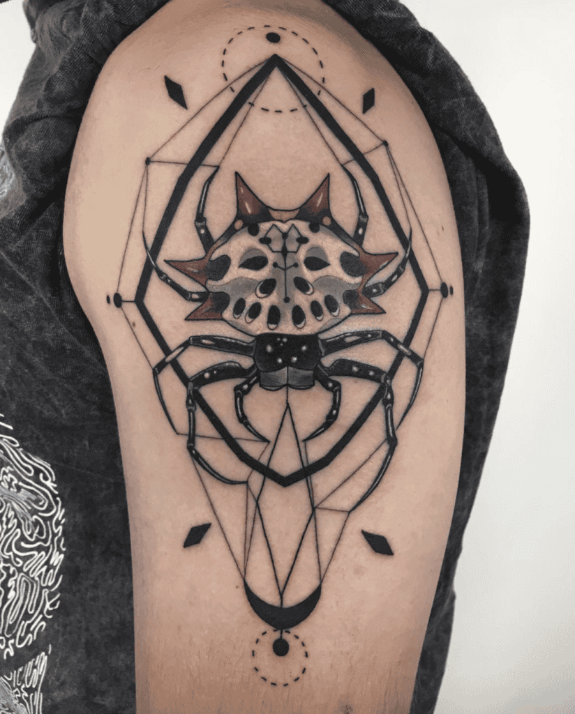 Spiny Orb-Weaver Geo Spider Tattoo