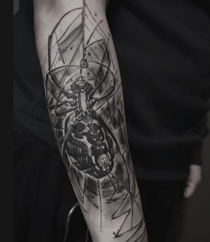 Argiope Web Spider Tattoo