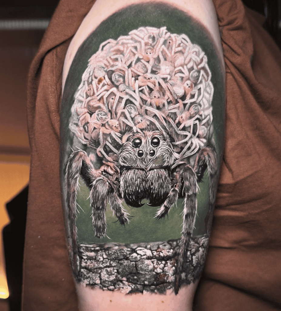 Wolf Spider Babies Tattoo