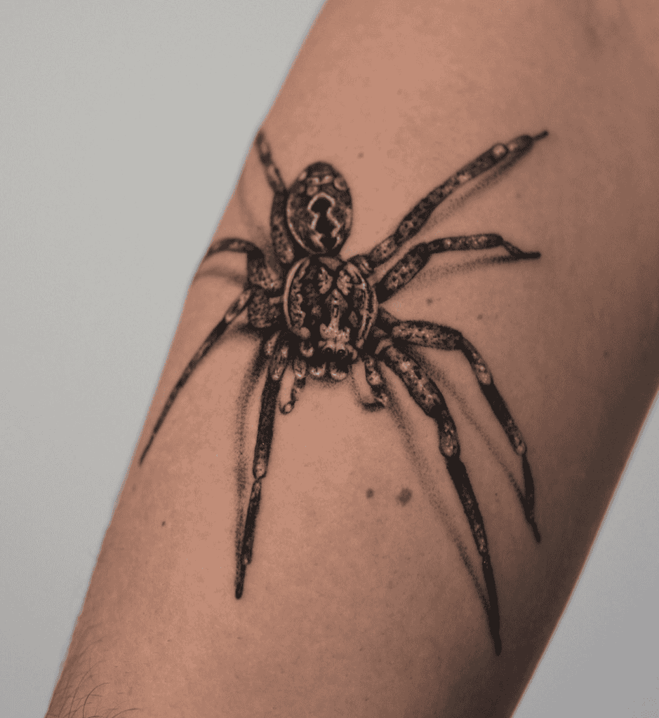 Wolf Spider Realistic Tattoo