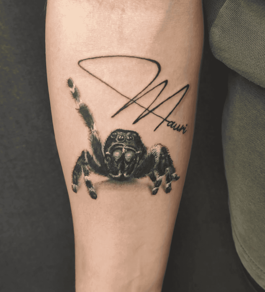 Jumping Spider Wave Tattoo