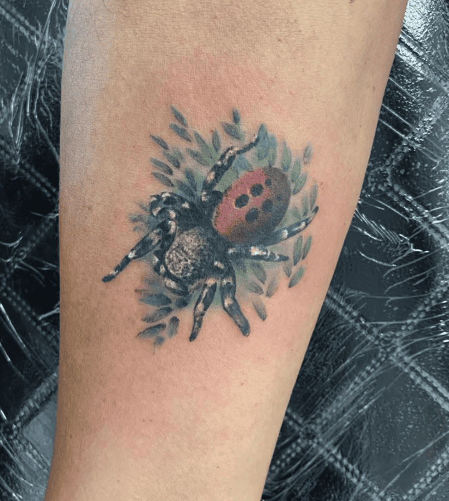 Ladybird Spider Grass Tattoo