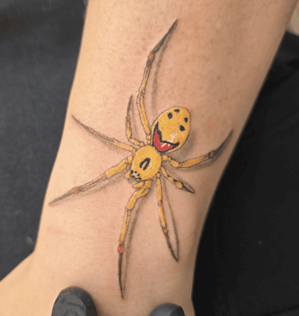 Happy Face Spider Tattoo