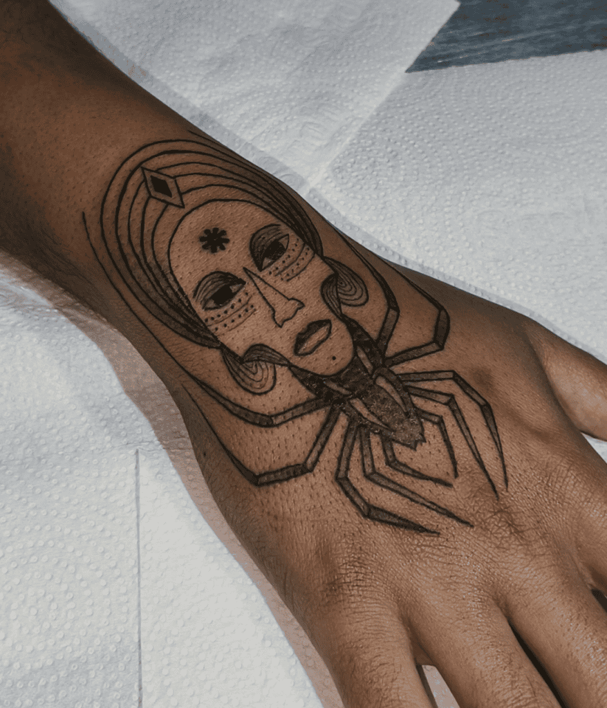 Anansi Face Spider Tattoo