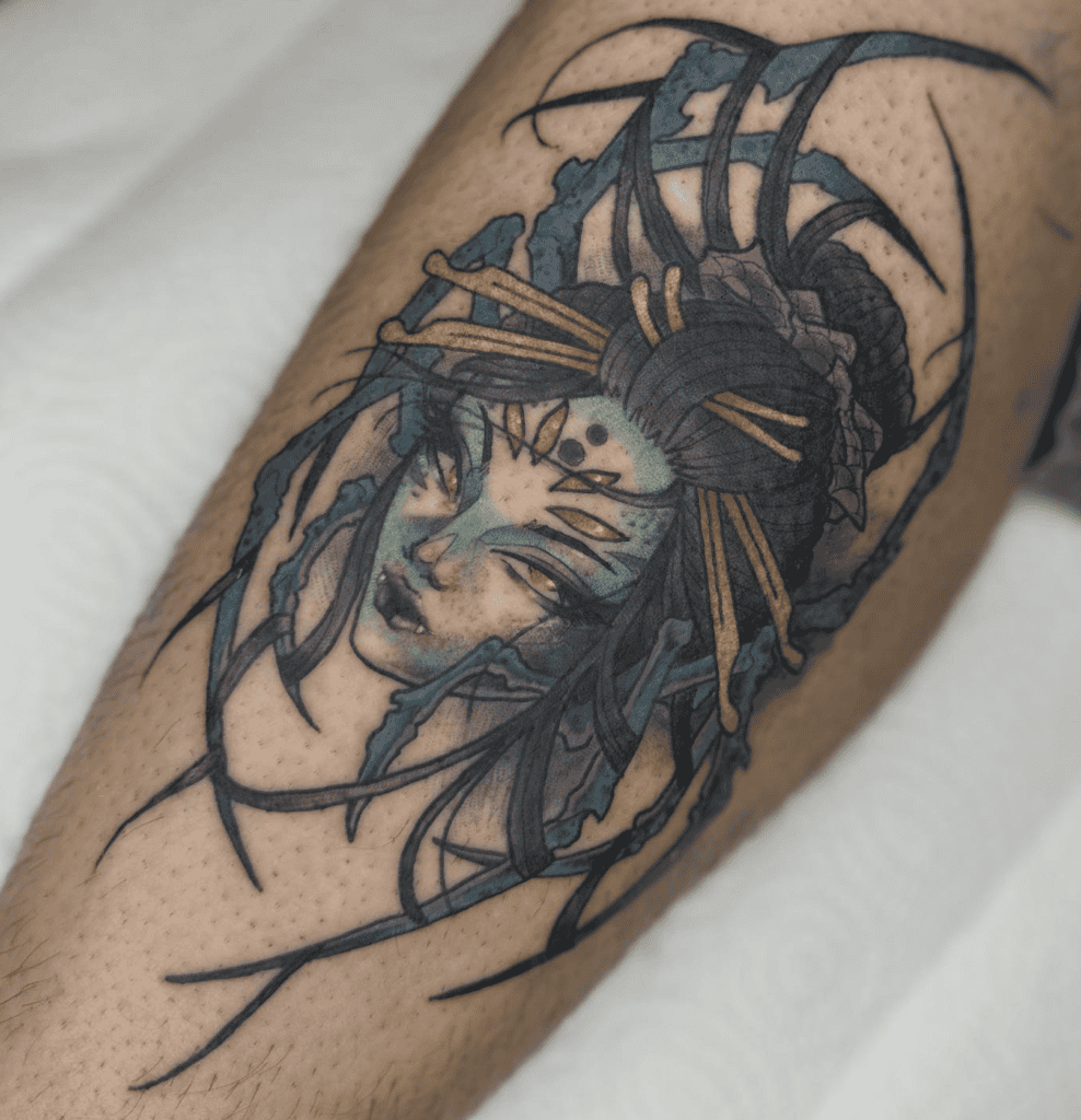 Jorōgumo Face Spider Tattoo