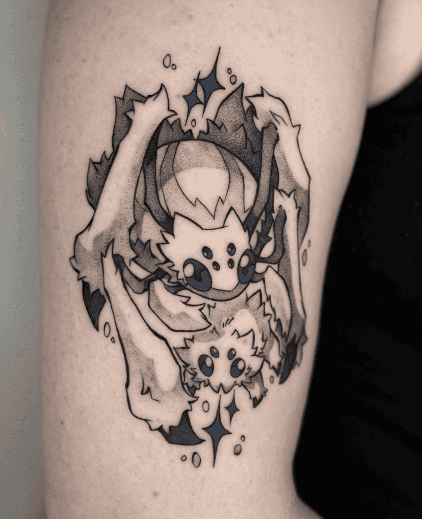 Pokémon Garavantula Spider Tattoo