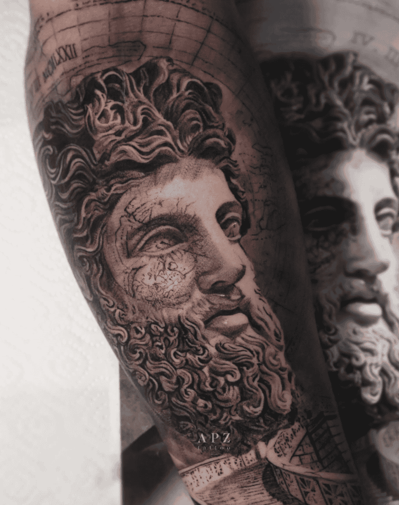 Jupiter Statue Roman Mythology Tattoo