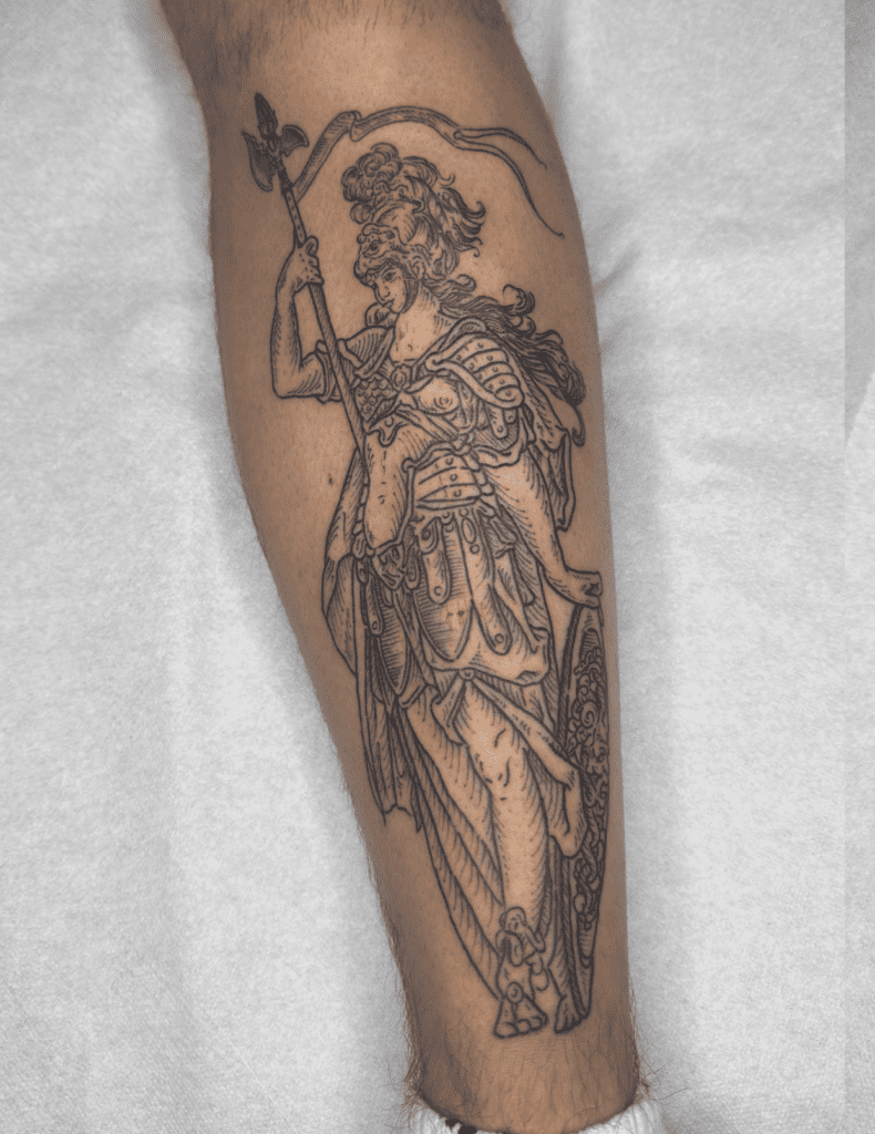 Minerva Goddess Roman Mythology Tattoo