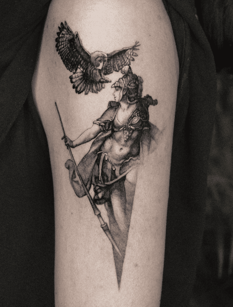 Minerva Roman Mythology Tattoo