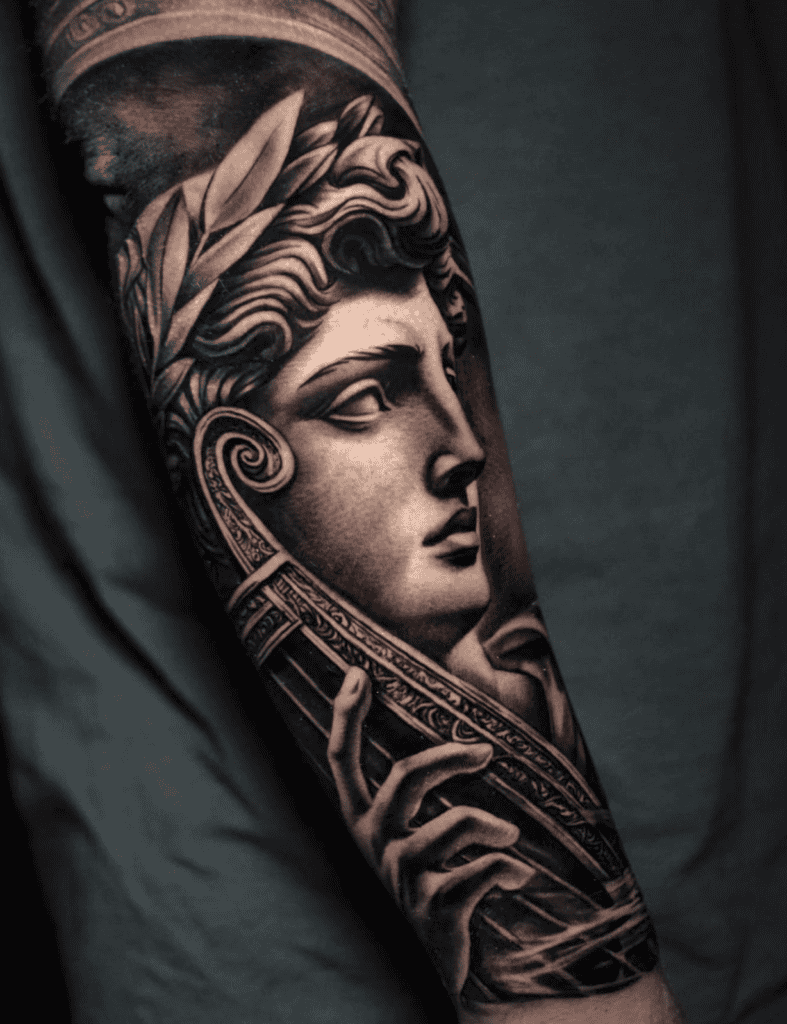 Apollo Statue Roman Mythology Tattoo