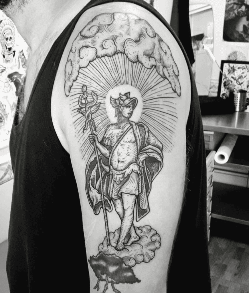 Mercury God Roman Mythology Tattoo