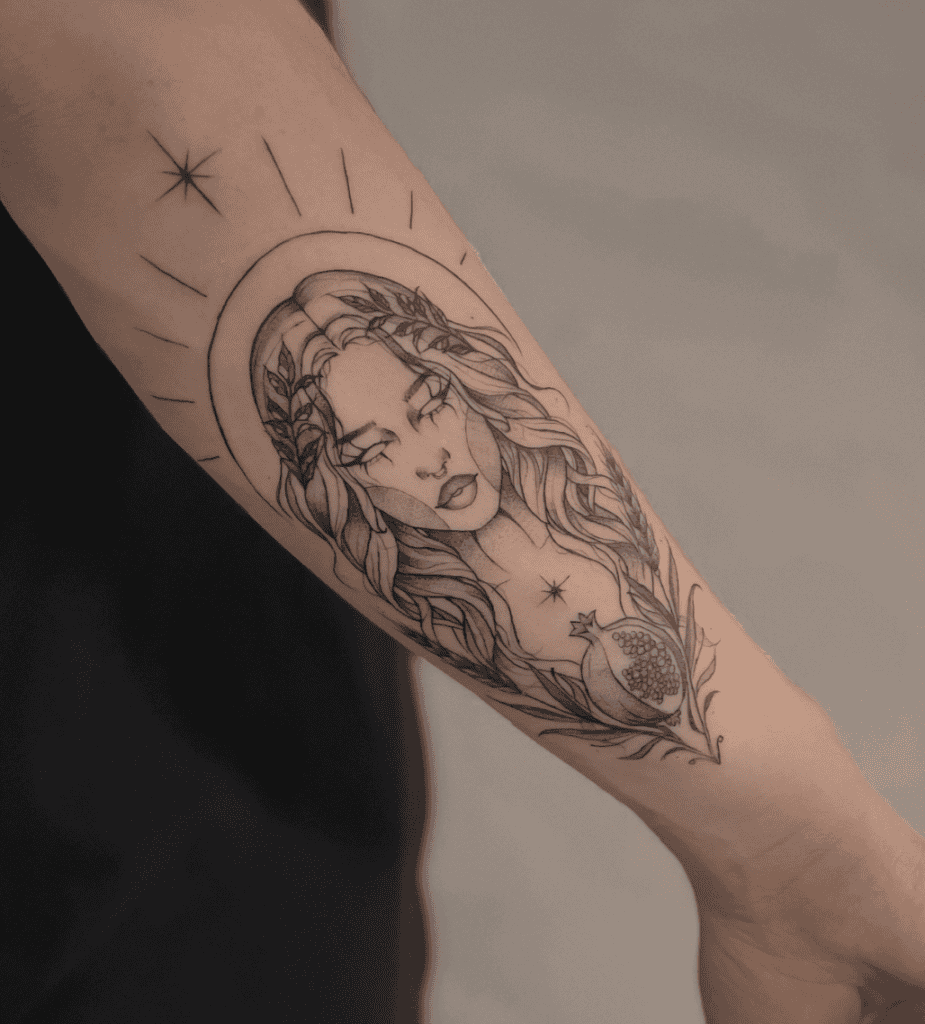Ceres Goddess Roman Mythology Tattoo