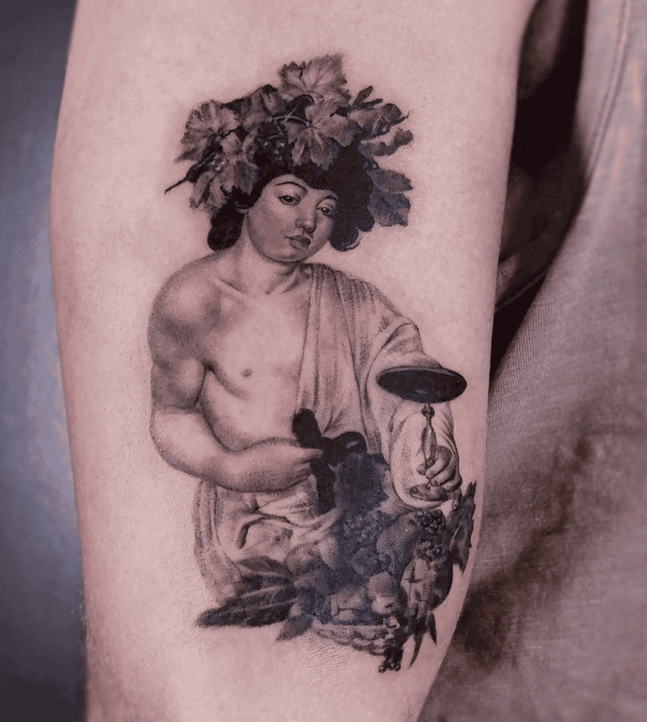 Bacchus Wine Roman Mythology Tattoo