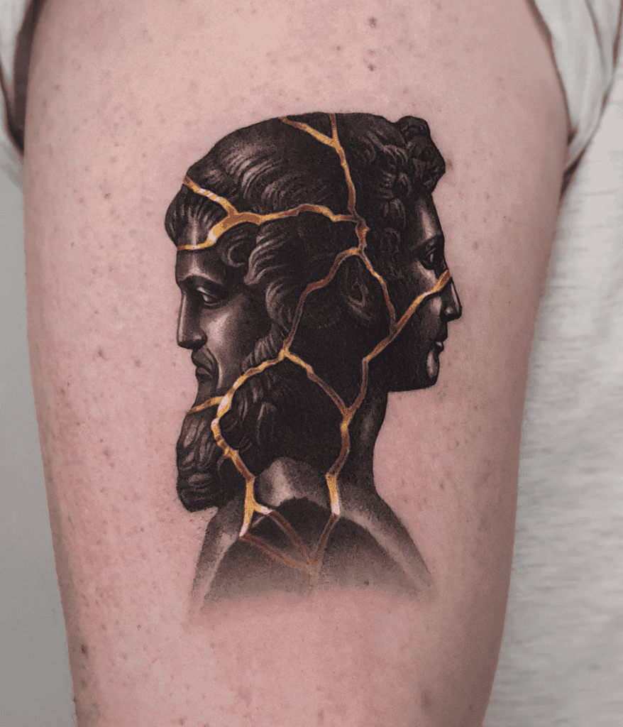 Janus Gold Roman Mythology Tattoo