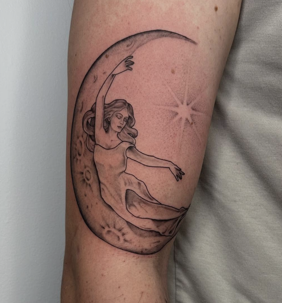 Luna Roman Mythology Tattoo