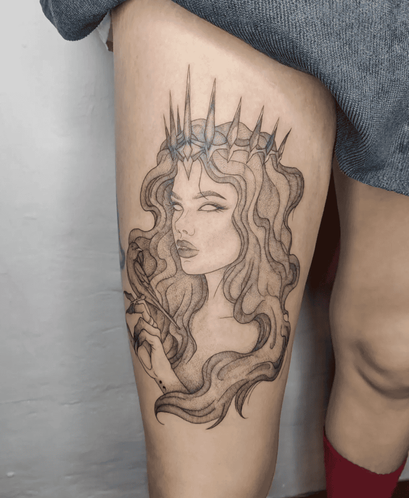 Nox Goddess Roman Mythology Tattoo