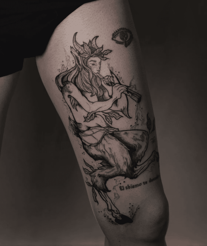 Faun Play Roman Mythology Tattoo
