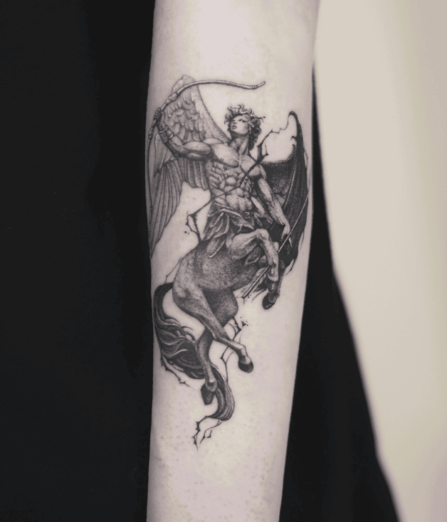 Centaur Bow Roman Mythology Tattoo