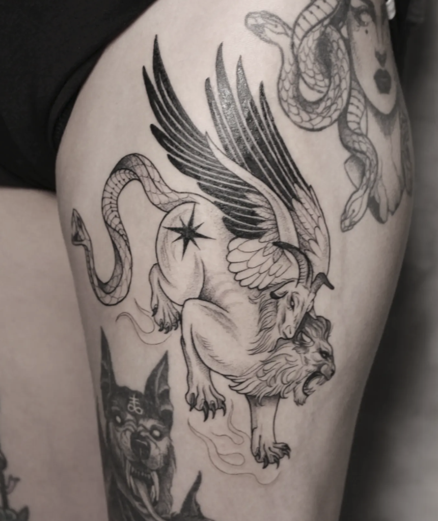 Chimaera Roman Mythology Tattoo